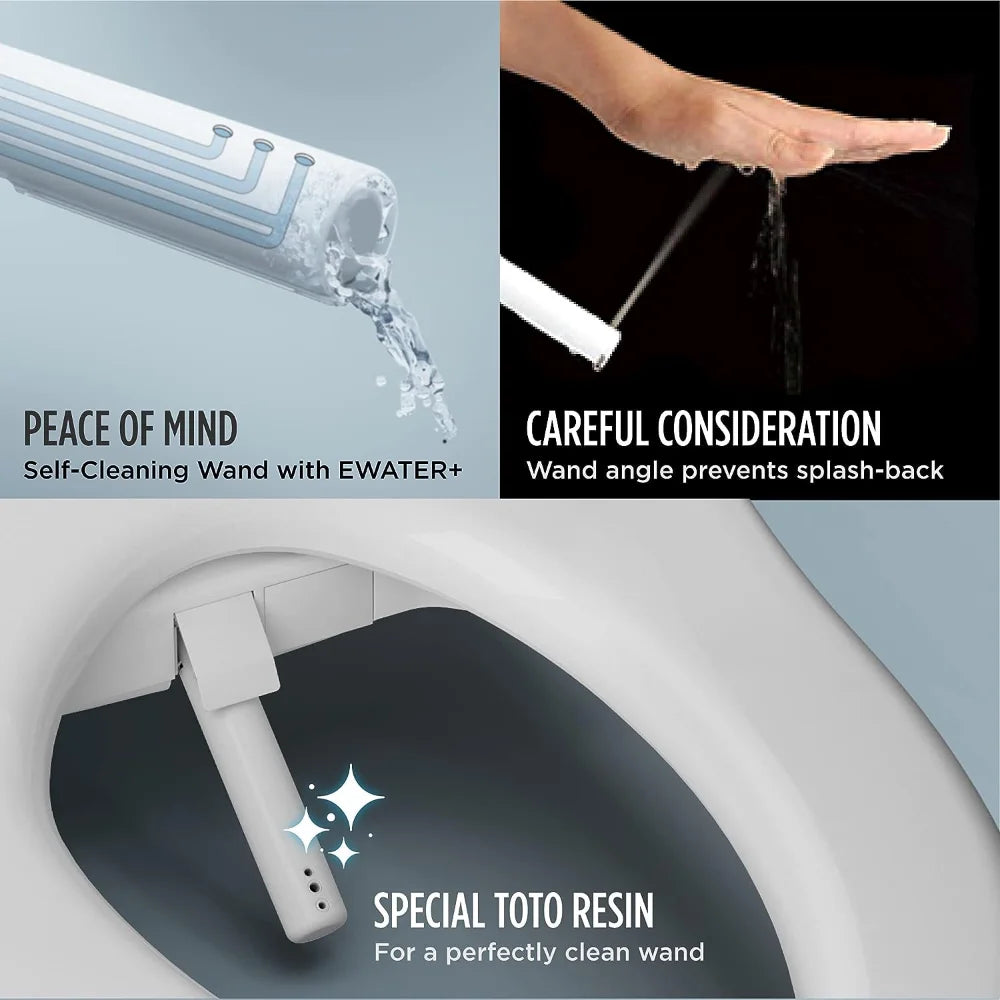 TOTO SW3074#01 WASHLET C2 Electronic Bidet Toilet Seat with PREMIST and EWATER+ Wand Cleaning, Elongated, Cotton White