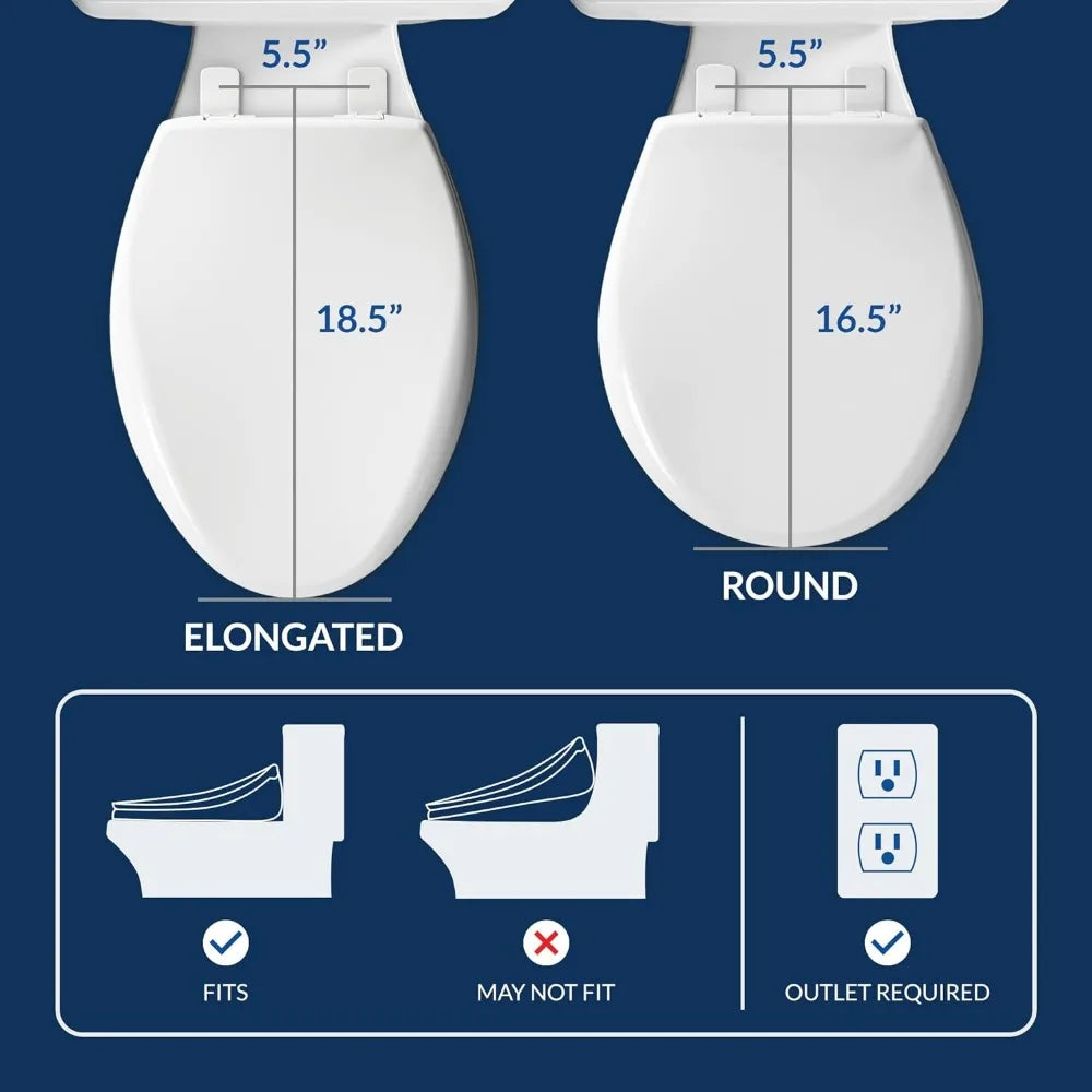 Bio Bidet Bliss BB2000 Elongated White Smart Toilet Seat,Unlimited Warm Water, Vortex Wash, Bidet Seat w /Remote Premier Class