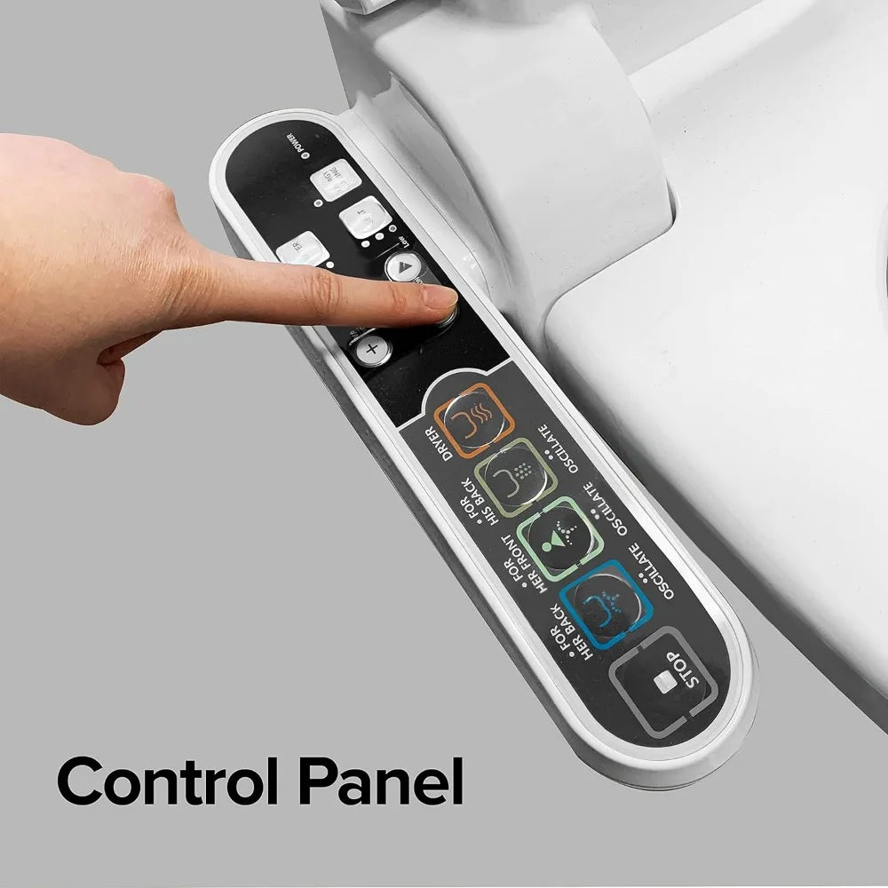 SmartBidet SB-2000 Bidet Seat for Elongated Toilets - Electronic Heated Toilet Seat with Warm Air Dryer and Temperature White