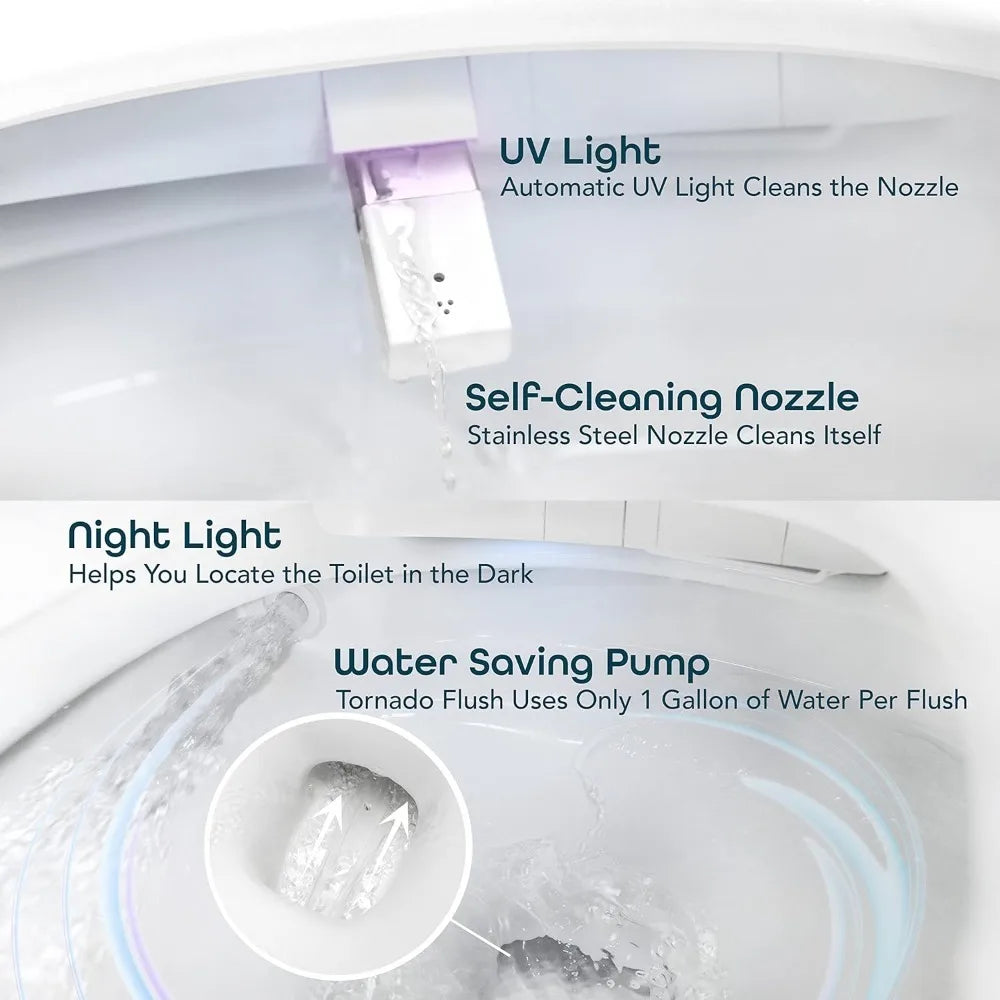 Smart Toilet, Dryer, Seat – Quick Drying Cyclone-Dri Tech, Walk Away Auto Power-Flush, Automatic Intelligent Toilets