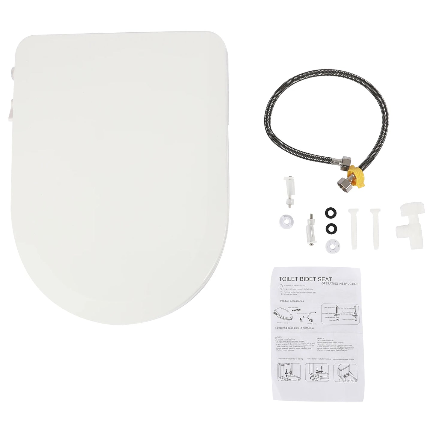 Non-Electric Toilet Seat Bidet Bathroom Fresh Water Spray Clean Seat Attachment Bidet Sprayer