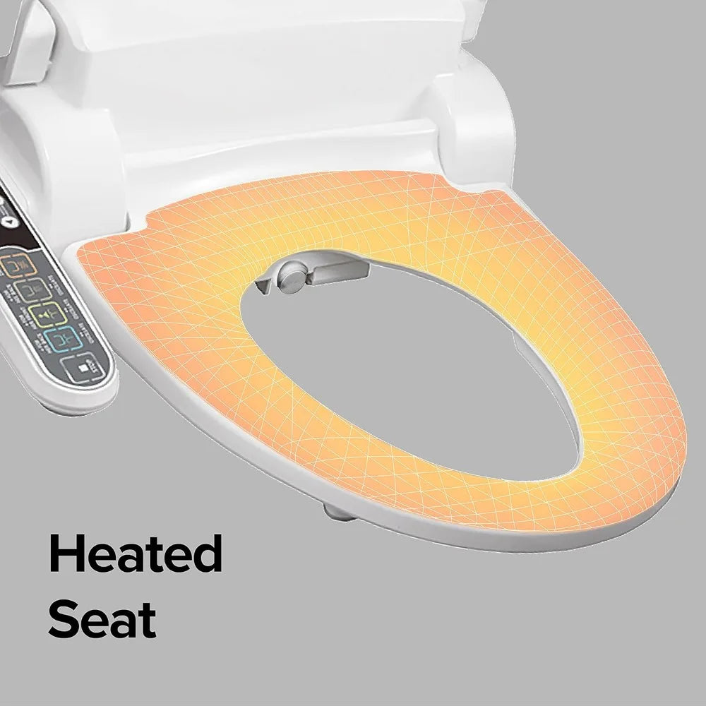 SmartBidet SB-2000 Bidet Seat for Elongated Toilets - Electronic Heated Toilet Seat with Warm Air Dryer and Temperature White