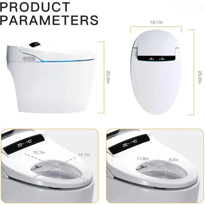 Smart Toilets,  Toilet Seat with Heating, Automatic Flush Toilet with Warm Water Nozzle Dryer, Automatic Intelligent Toilets