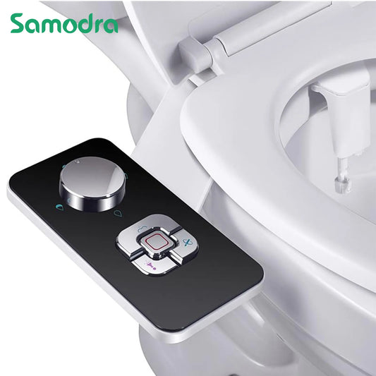 Bidet Toilet Seat Attachment Ultra-thin Non-electric Self-cleaning Dual Nozzles Frontal & Rear Wash Cold Water Personal Hygiene