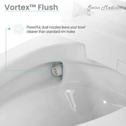 Avancer Smart Tankless Elongated Toilet and Bidet by Swiss Madison, Touchless Vortex Dual-Flush 1.1/1.6 gpf